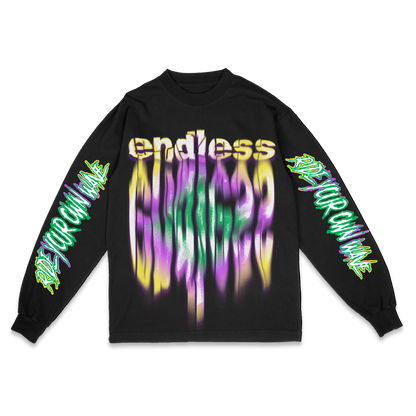 Mardi Gras "Endless" v3 Tee (Black, Front)